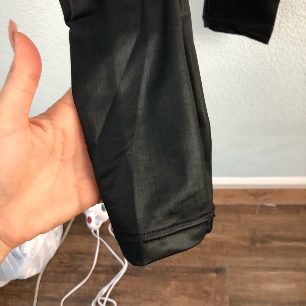 American Apparel Black Faux Leather Leggings High - Picture 4 of 8